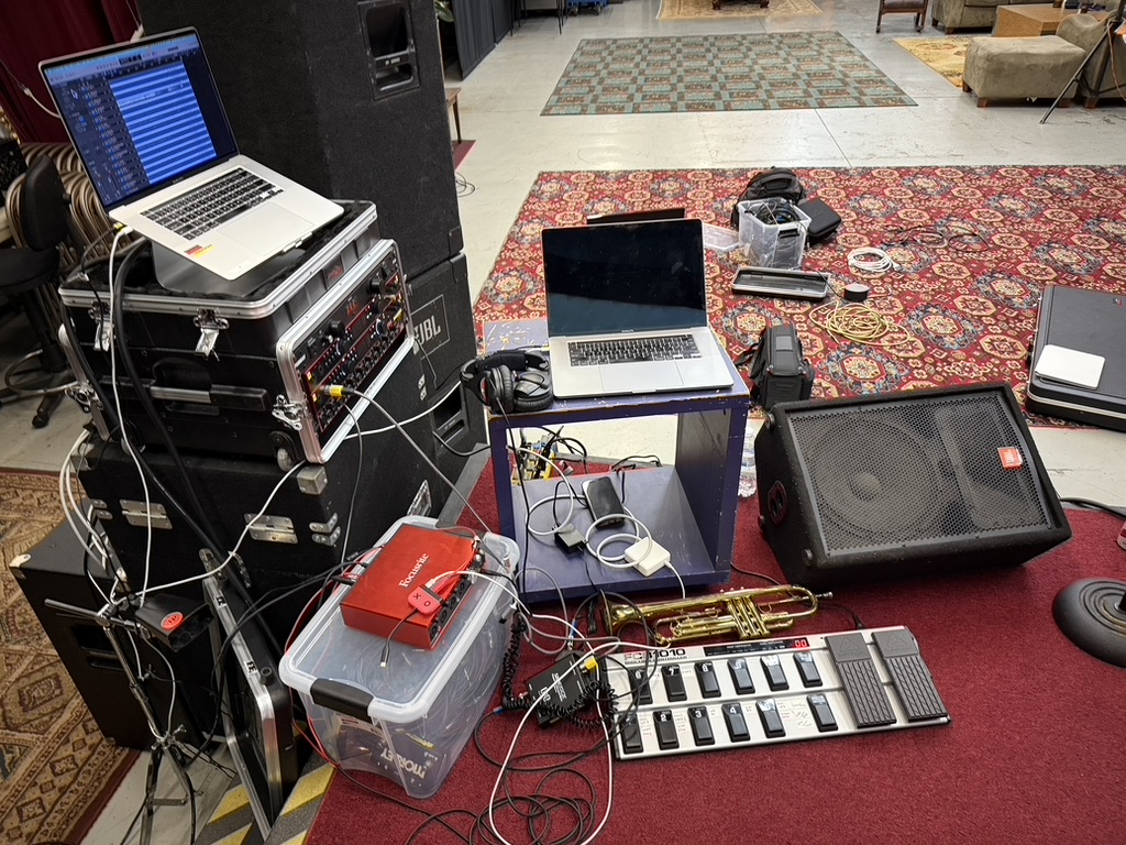 Overhead recording gear shot