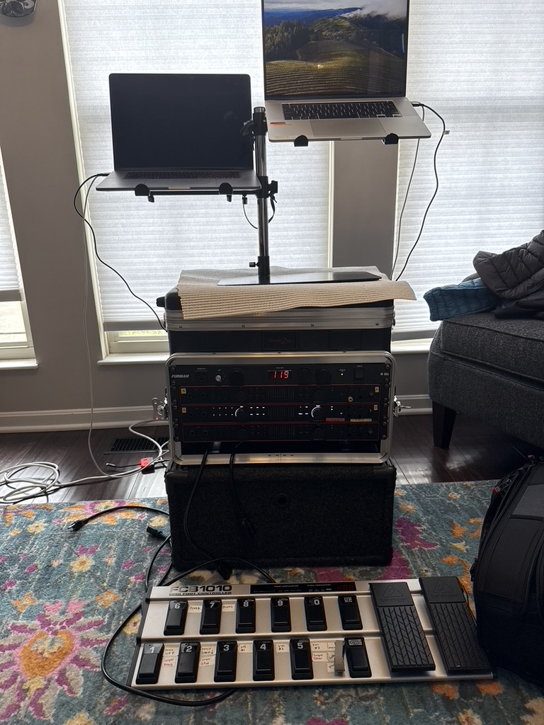Standing desk recording rig